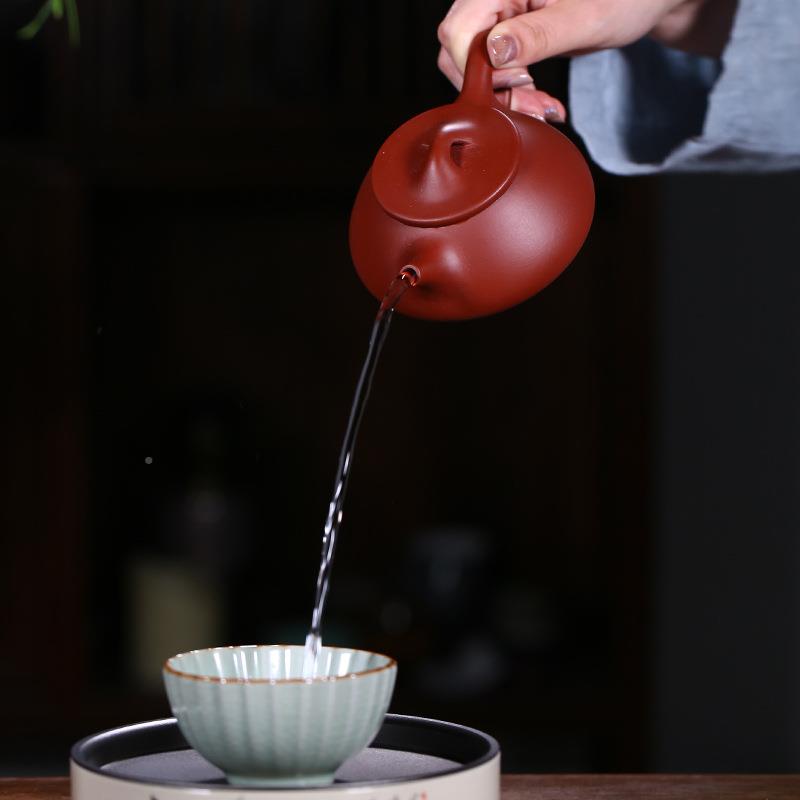 宜厂家手原工茶壶QHL矿红清水功夫泡兴茶11448石瓢紫壶砂壶
