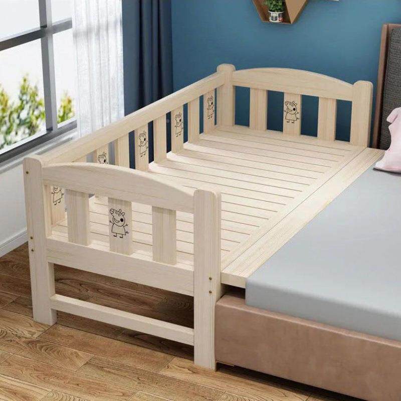 男实木儿童床女孩公主床单婴儿接床拼大床加宽带护栏小GMN床孩人