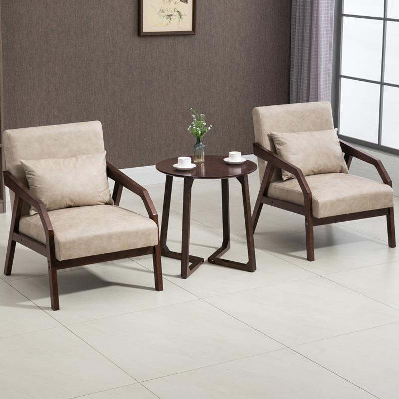 cs子办公室沙发茶组合套装小公会204客椅几商办务接待实木休闲沙