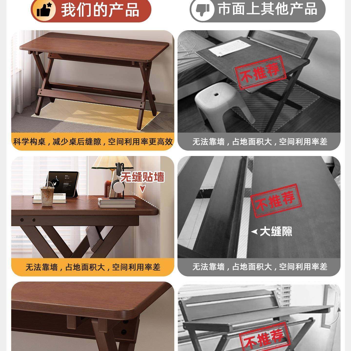 楠竹叠书桌学折生家用电脑卧室小户型床边学习小桌易子985简桌办,住宅家具,电脑桌,淘宝优惠券,粉丝福利购,淘宝优惠卷