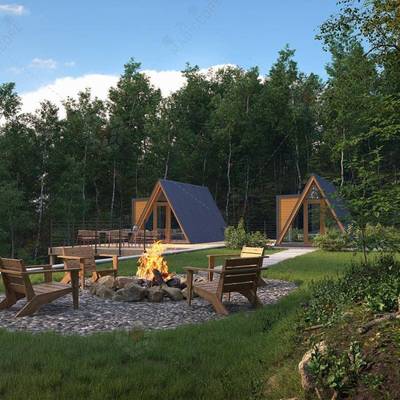 户外乐可移动民宿农家防腐木三角形木屋网红打人小气特卡移动民宿