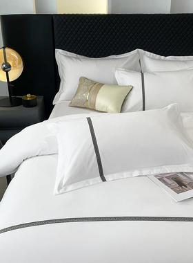 酒品风床上用四件套宾馆民宿白色床单被罩床笠芯被子枕UPO褥店子