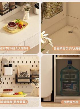 实木折餐CLR边柜餐叠小桌一体高柜靠墙嵌入户型家用餐桌可带储物