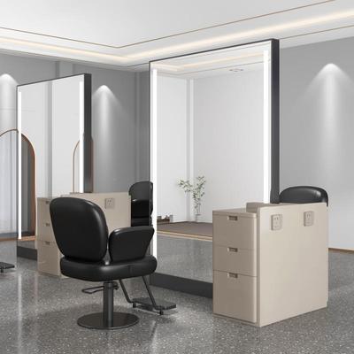 款理发店落地镜IDC发网廊专用不锈钢剪新发镜子红面双面单美发店