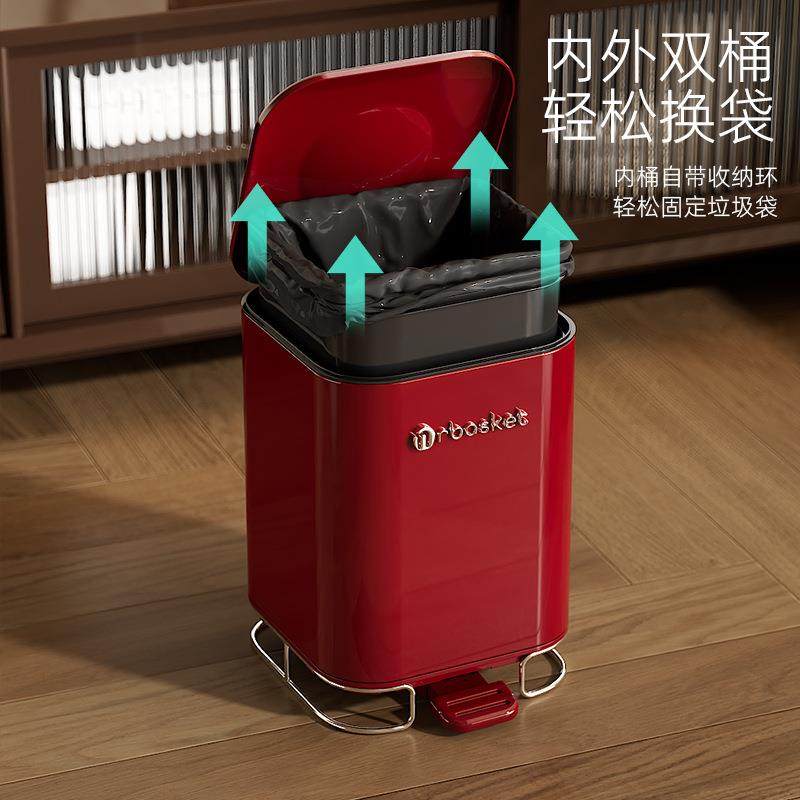 不锈钢垃圾桶用家客厅带盖大垃容量颜值室内脚20251212踏式高复古