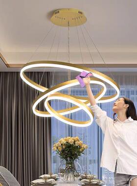 现代吊灯客厅灯简约现大FYA气吊创意圆代环lted个性lof公寓餐厅灯