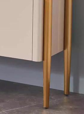 入户奢璃钢化玻玄餐关柜一体意式轻边柜现代简VAI约储物柜黑色