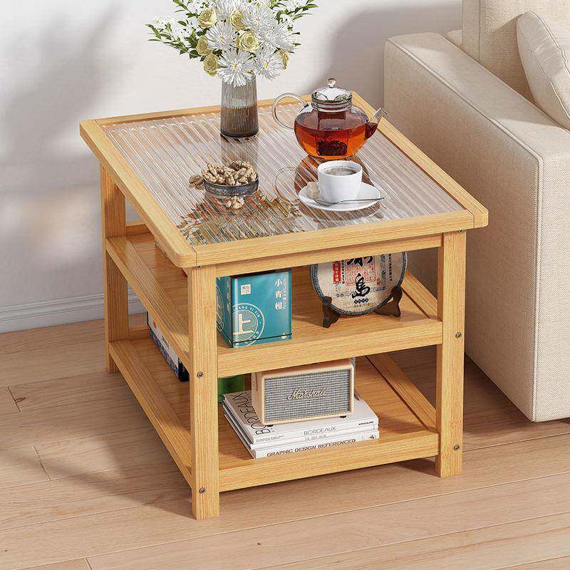 茶水柜带轮沙发边柜茶可移动几茶车功楠竹VYL钢化玻璃小几多能边