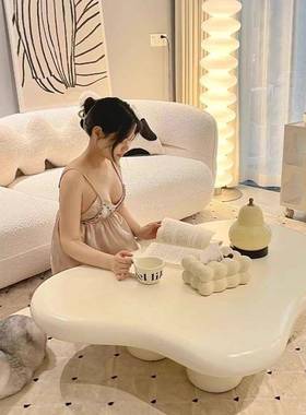 奶油风朵茶云几异形法式小户型XLC网木桌爱客可厅红茶桌时尚家装