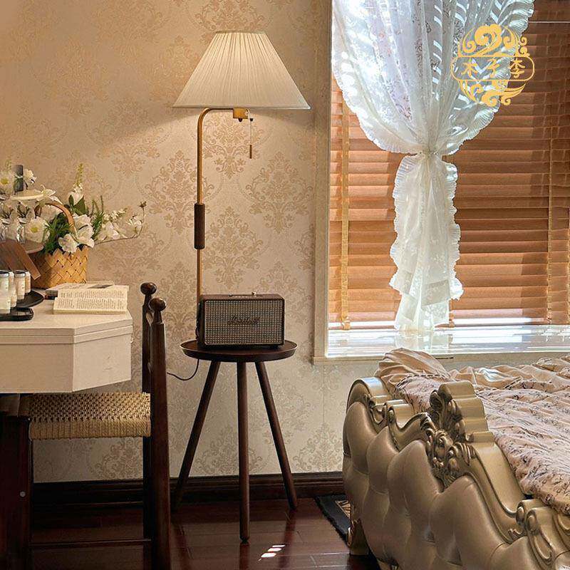 古风落地灯置物架体美式复古中客厅一沙发卧室边床头280实木立式