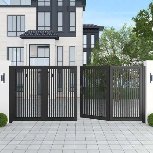 合金庭院门别墅浮外电动悬折叠车库门铝艺户四扇折叠铝门院墙861