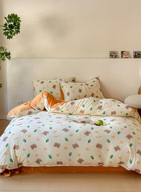 A类竺儿童卡通床纯棉针织HCZZ2024天棉四件套100棉床上用品亲肤单