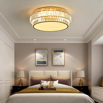 欧式层水多晶灯圆形LED卧室灯方形房J2807间灯馨现代简约书房吸温