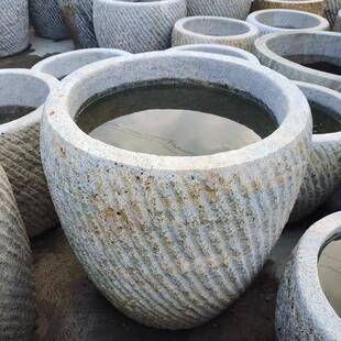 打糍粑石对窝老式花岗岩年臼E001鱼缸养花盆家用大号打糕石锤艾绒