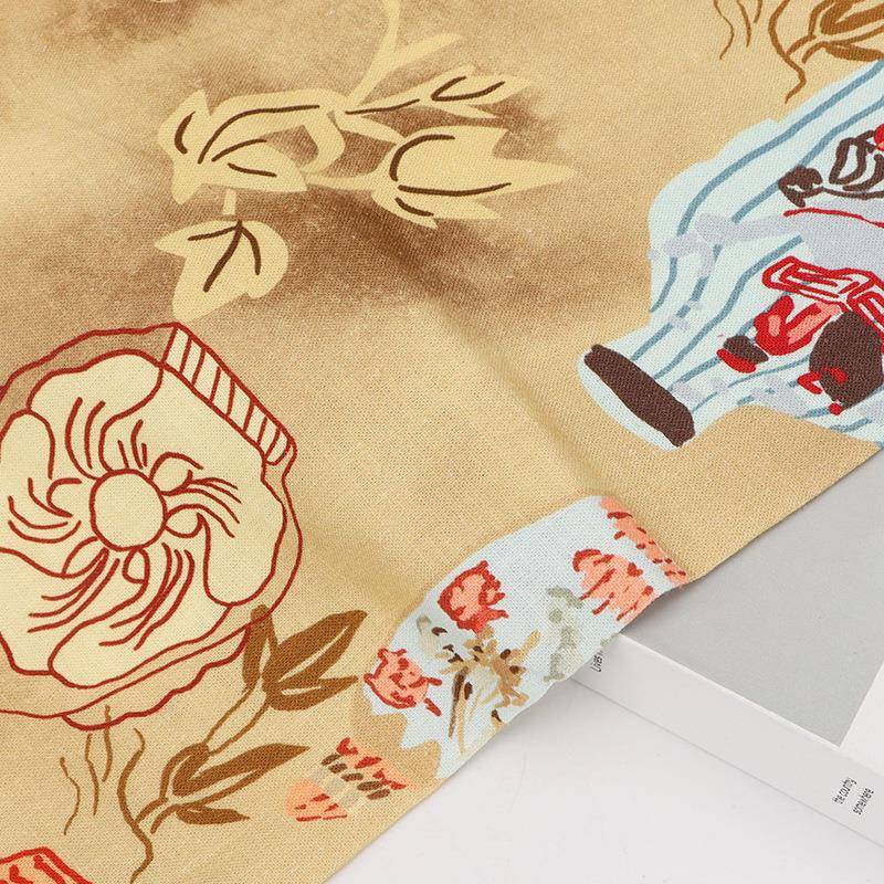 60支棉麻面料3060麻棉薄亚款夏季衣裙服汉PYI色轻透文艺亚麻布素