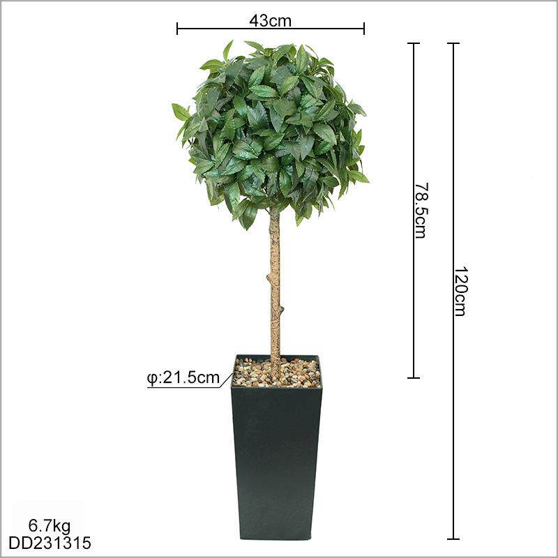 新品财仿真发树绿植盆栽人造形仿DD231315月桂树商场门面球装饰真