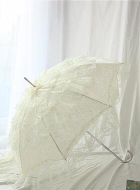 BK9K杆洋白色蕾丝梦幻229公主甜伞美拍廷摄摄影拍照宫直伞长