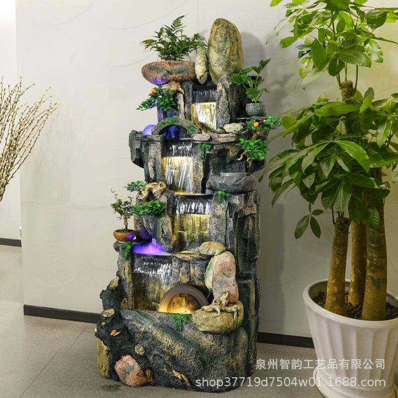 装假泉山喷流水摆件客厅别阳墅台办公室茶楼玄关流水生财NHL饰品