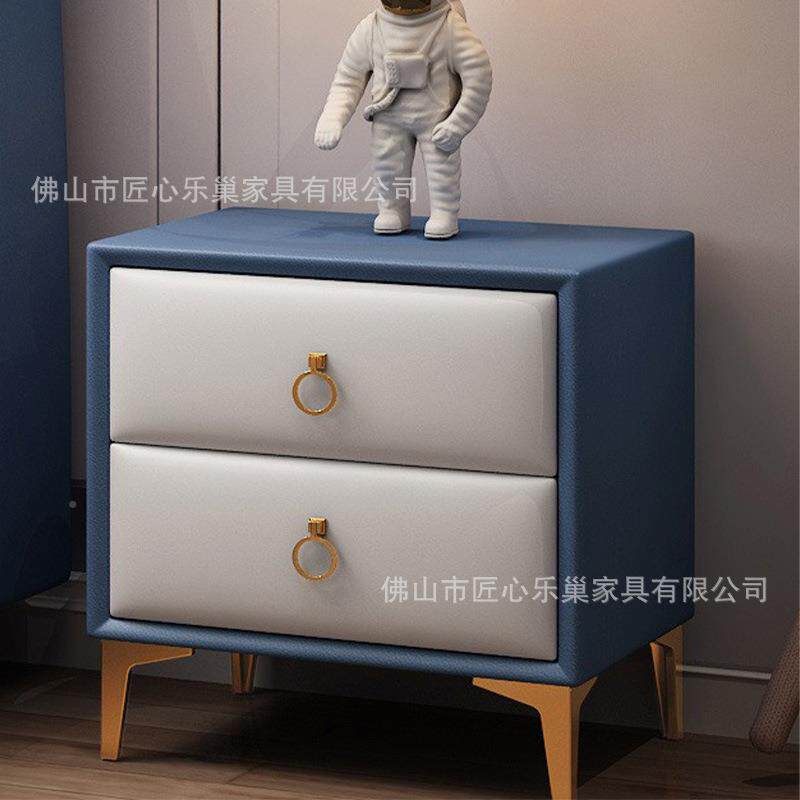 现代收简约小型家用易双抽床头柜卧室简出租房床头柜纳床边储物柜