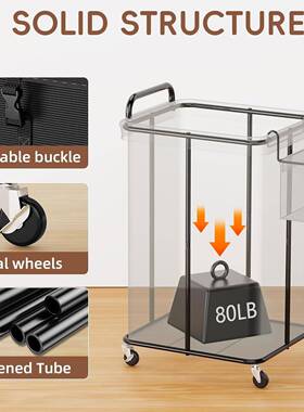 亚马逊可改款脏衣篮手衣150L带轮滚动洗篮带把移wy202561动大号衣