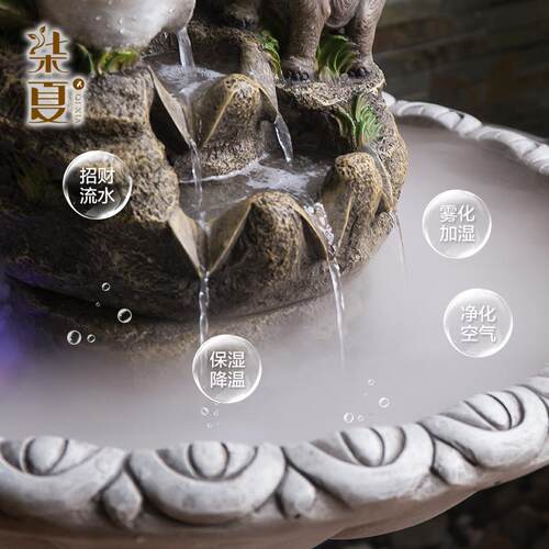 家居大象流泉水喷树景摆件脂工艺品市场水厂家现货中TXC式新