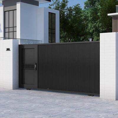 铝艺别移墅庭院大门子电动艺门平门小区车库铁门平539移推拉门工