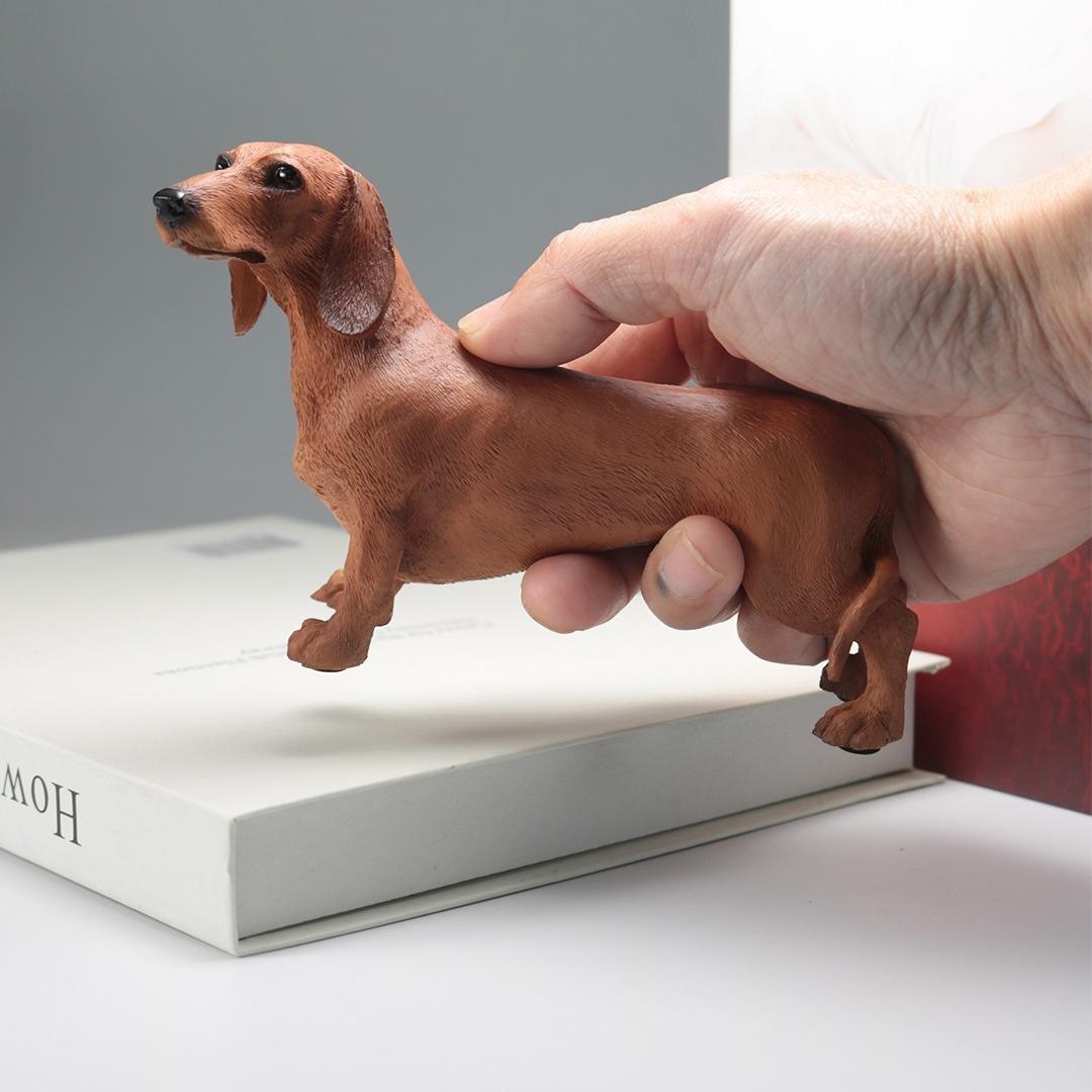 品质模仿真脂腊肠犬狗J074模型载摆件玩树车工艺品