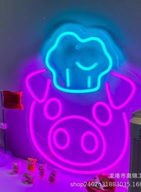 厂克力广告牌柔UAL性霓虹灯发灯光亚字创意酒家吧装饰led灯