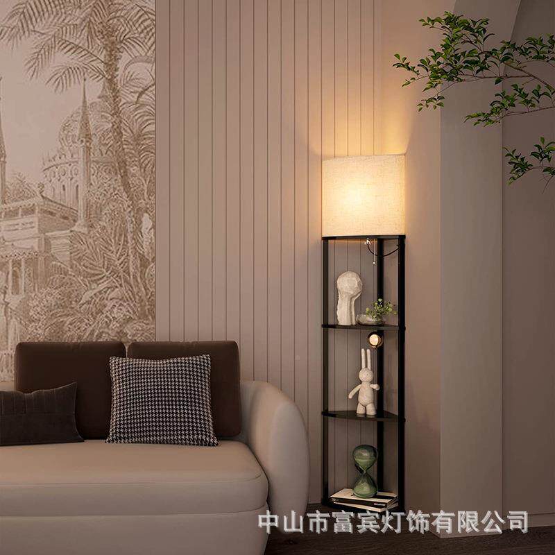 层架落地墙角三角形搁带置物架简约落灯地灯拉绳开978板关欧美英