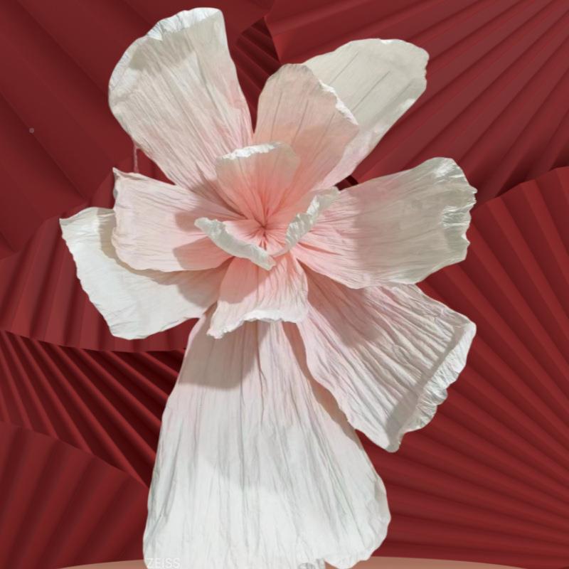 型美塑白色花大型婚礼背景花装巨饰手工褶皱纸花橱美20231128陈窗
