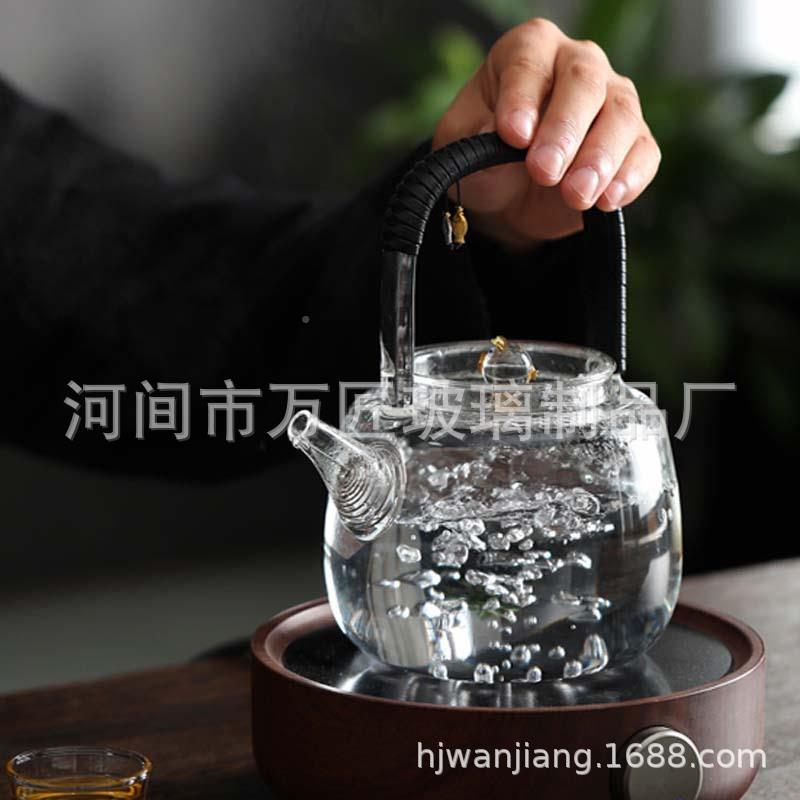 煮日式陶玻璃提558梁壶泡茶烧水茶壶耐高温茶器电炉家用蒸壶茶高