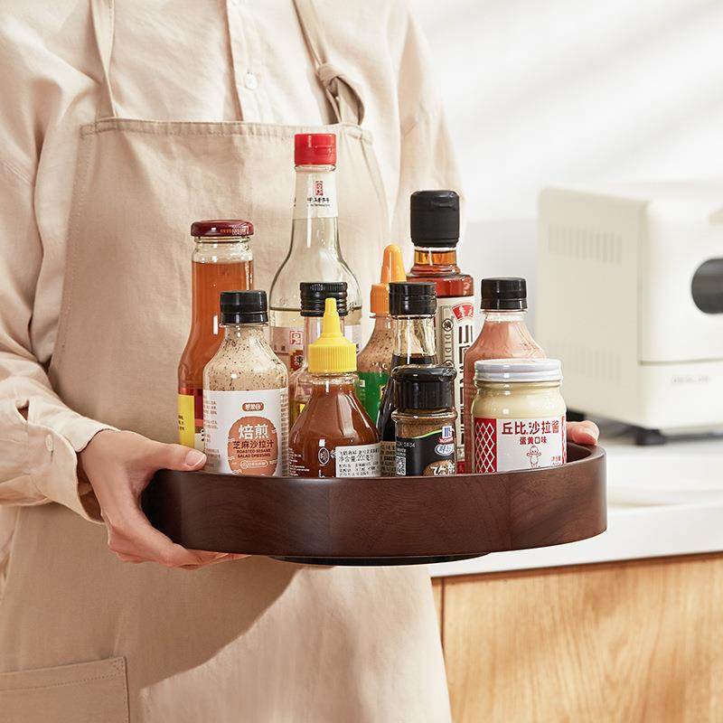 胡桃木调物料子旋转置架厨房台面实SY-25456木油盐酱架醋味调品木,厨房/烹饪用具,抹布架/厨房清洁收纳架,淘宝优惠券,粉丝福利购,淘宝优惠卷