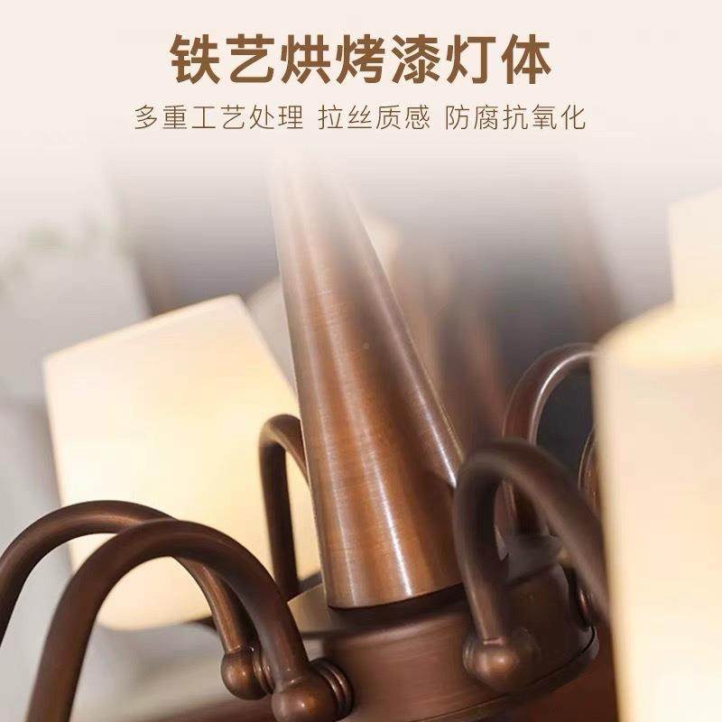 复129古吊灯法式玻客简约大气卧餐厅灯温馨浪漫厅铁艺璃室灯具全