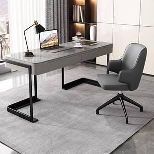 意式 电脑写字办公 简亮光岩书桌小现代轻极奢书房家用户型743台式