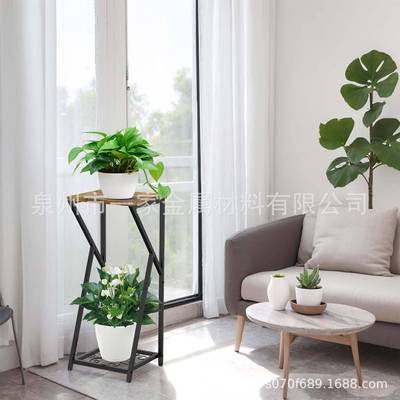 室内高植物架花客厅角落金植属物支HJ7134架铁艺现代盆架多档层架