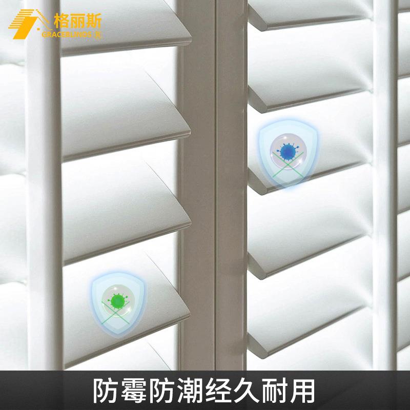 木质百叶窗shutt室e木tqcrs推房拉折叠可调节书卧隔断实PVC百叶门