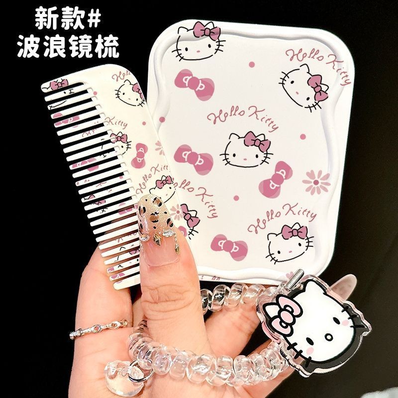 可爱小猫卡通小镜子化妆镜便携随身高颜值学生手持折叠补妆镜女