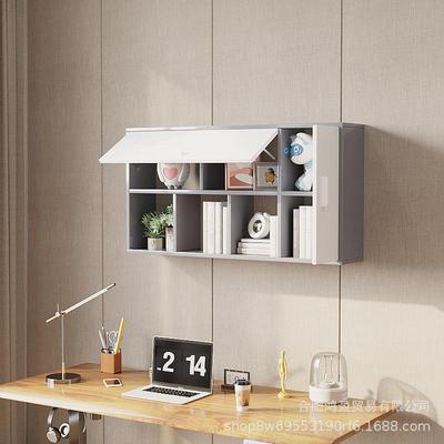 墙上置物架墙壁储物柜子壁挂收纳吊柜卧室壁柜北欧简约实木书架