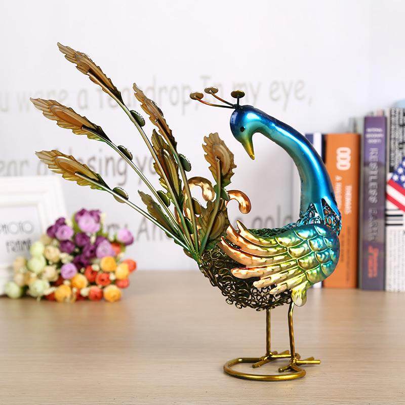 出口花园装饰铁艺品庭院园林草地装饰动物带太阳能灯翘尾孔雀摆件,电子元器件市场,其它元器件,淘宝优惠券,粉丝福利购,淘宝优惠卷