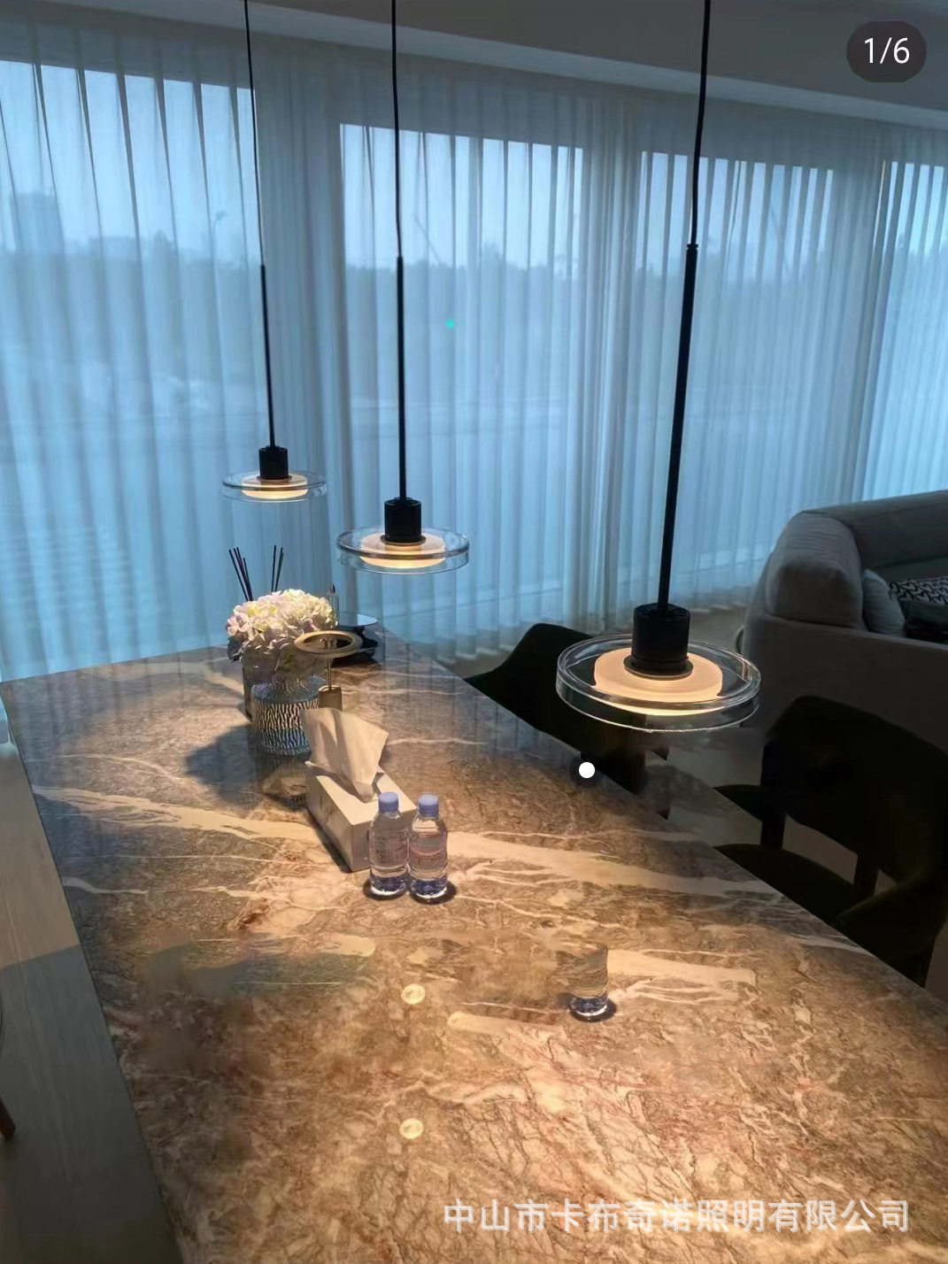 现代设计师极简餐厅吊灯北欧后现代简约创意玻璃吧台单头餐桌吊灯