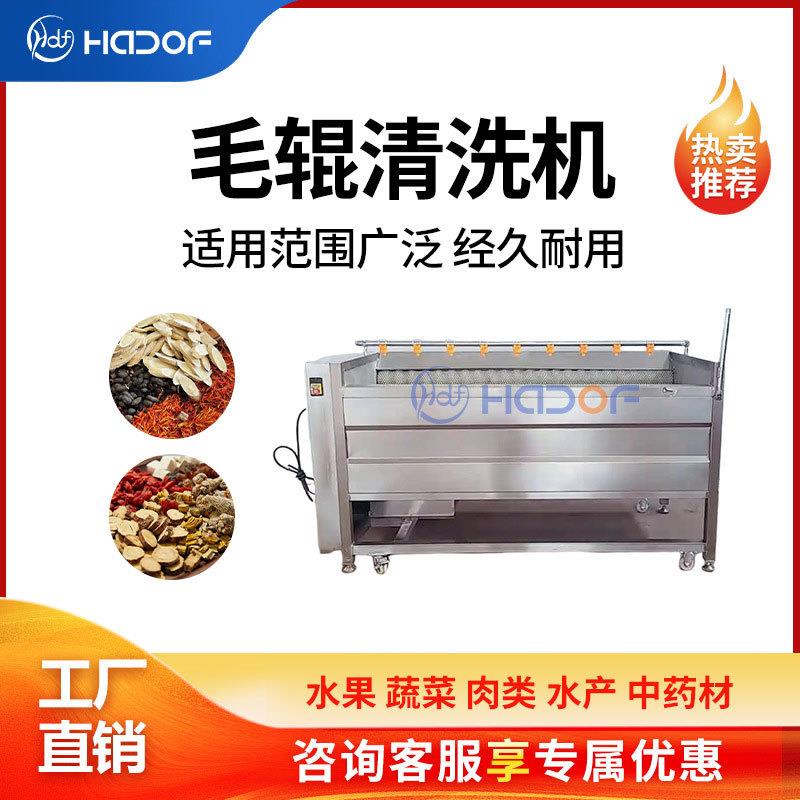 柑橘毛刷清洗机百香果芒果毛桃柠檬水果打蜡机南瓜毛辊清洗设备