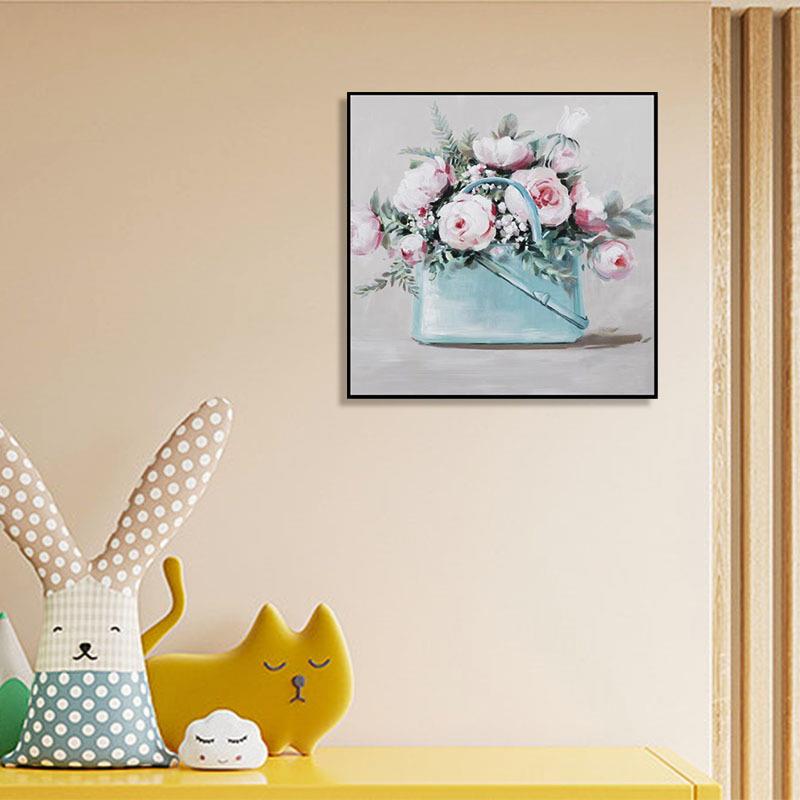 现代简约客厅卧室可爱风格花朵装饰画纯手绘花朵油画挂画可定