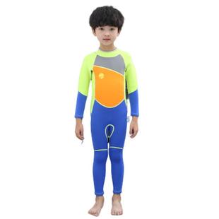 现货儿童泳衣男女款防晒保暖连体拼色潜水服小孩潜水服