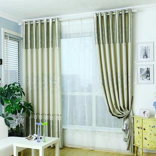 窗帘成品遮阳隔热飘窗落地窗打孔客厅卧室阳台田园风全遮光布新品