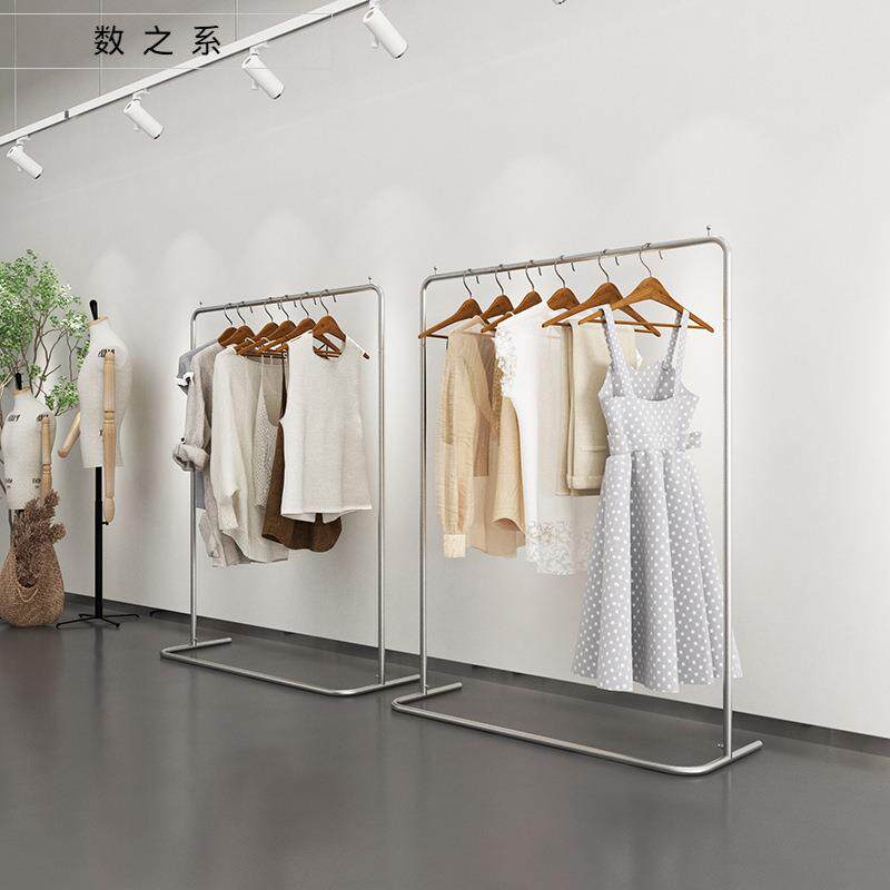 服装店展示架落地式不锈钢简约陈列架女装店货架挂衣架童装中岛架