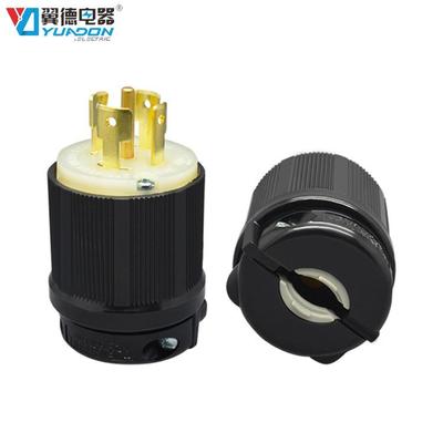 NEMA五极插头美式组装插头NEMAL22-30P277V防松防脱插头