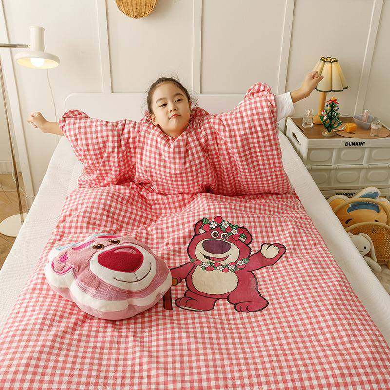 纯棉防踢被子神器婴儿中大童睡袋户外露营儿童春秋款冬被四季通用