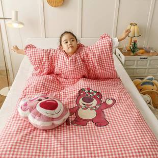 纯棉防踢被子神器婴儿中大童睡袋户外露营儿童春秋款冬被四季通用