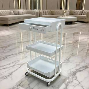奶油风高端美容推车仪器小推车美容车美容院专用工具车移动置物架