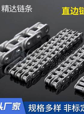 不锈钢直边链条C08BC10AC12AC16AC20AC24AC28AC32A单双三排链条